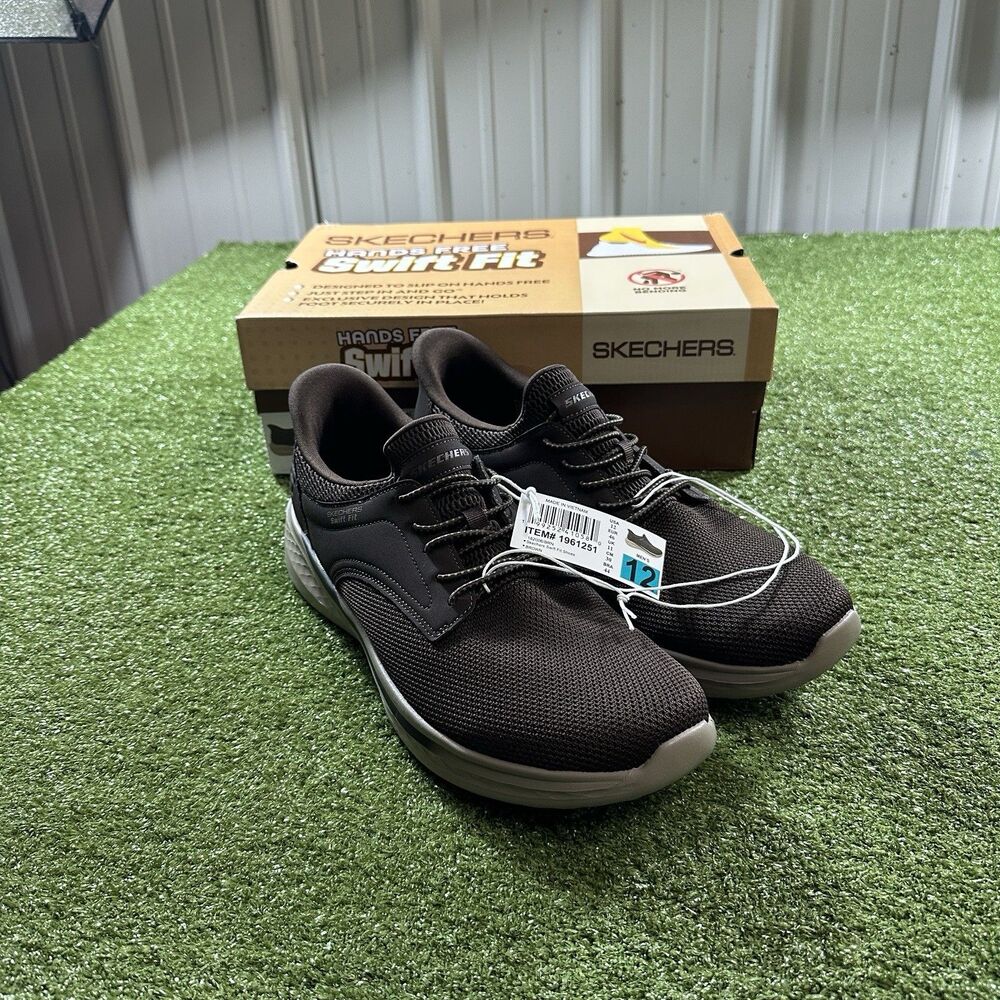 Skechers Hands Free Swift Fit Men's Size 12 Brown Shoes 196125 New W/ Box